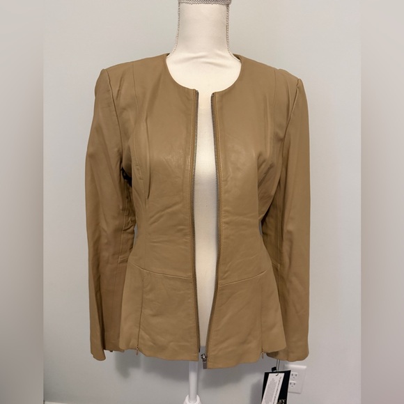 NWT Bagley Mischka leather jacket size M - Picture 1 of 9